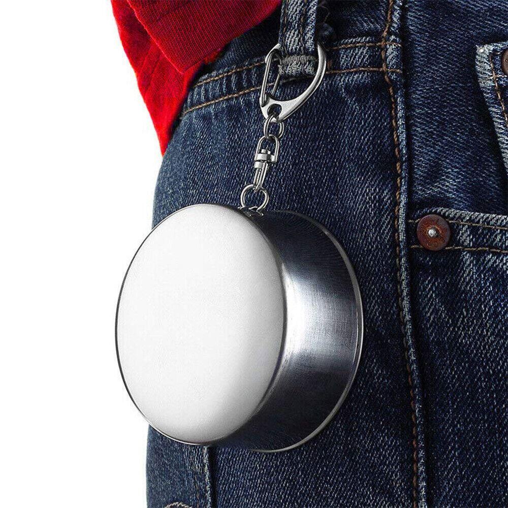 Cốc Cà Phê Gấp Gọn Bằng Thép Không Gỉ Kèm Móc Khóa Mẫu Mới 1