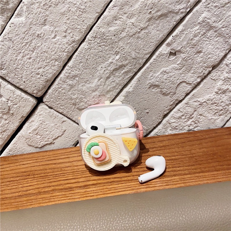 Vỏ Bảo Vệ Hộp Sạc Tai Nghe AirPods Pro 2nd 1 2 3 Hình Miếng Bánh Sandwich Phô Mai Dễ Thương