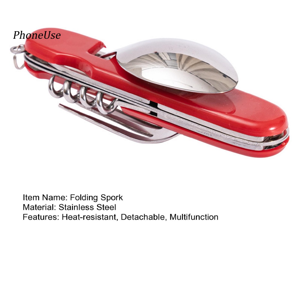 1 / 1 Bộ Nĩa Và Muỗng Gấp Gọn Đa Năng Tiện Dụng Mang Theo Du Lịch Cắm Trại