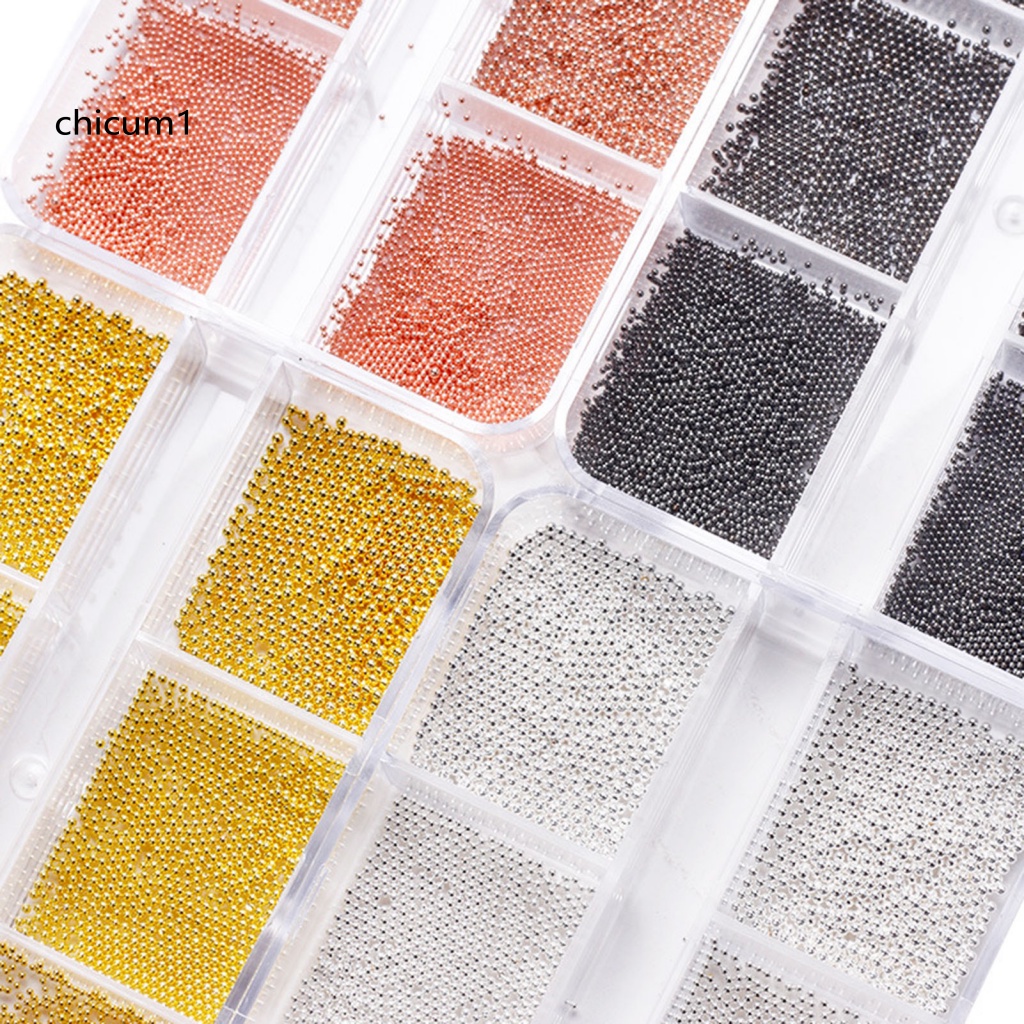 1 Hộp Hạt Xâu Chuỗi Trang Trí Móng Tay Nghệ Thuật Đa Năng Không Cần Khoan Lỗ