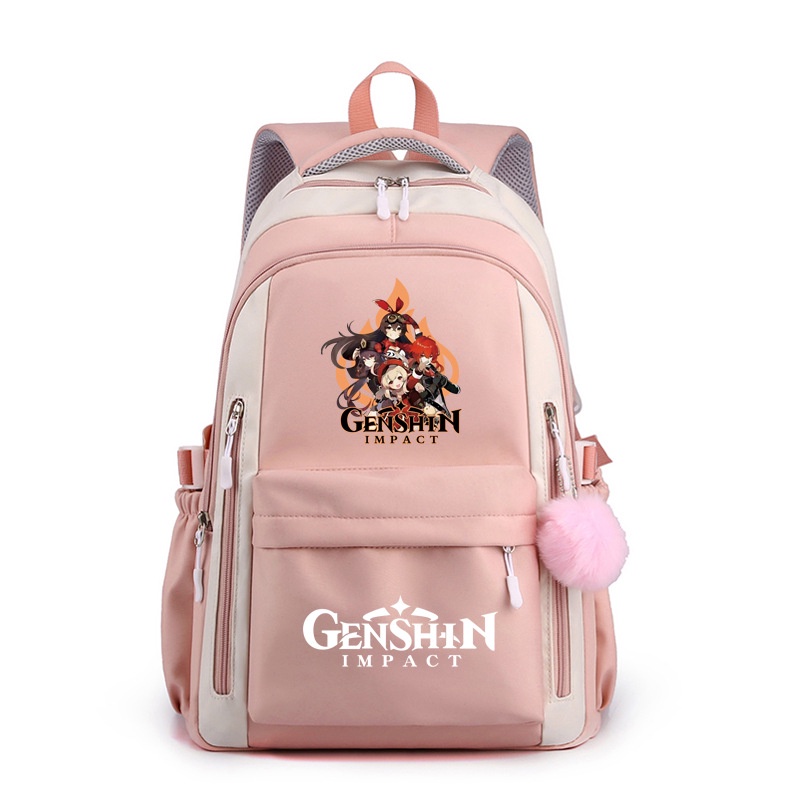 Genshin impact ba lô cho nữ nam sinh viên dung tích lớn không thấm nước thoáng khí in túi thời trang cá tính 1