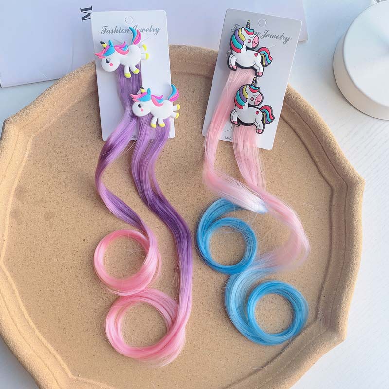 Kẹp Tóc Giả Xoăn Gắn Ngựa Pony Nhiều Màu Dễ Thương Cho Bé MyBaby