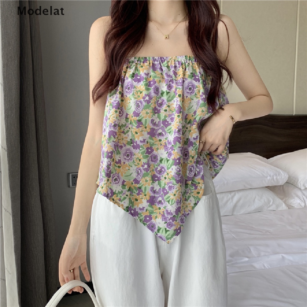 Áo hai dây GJCUTE dáng rộng in hoa thời trang mùa hè quyến rũ cho nữ
