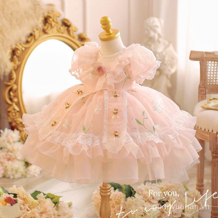Đầm Công Chúa Lolita Tay Ngắn Thời Trang Mùa Hè 2023 Cho Bé Gái