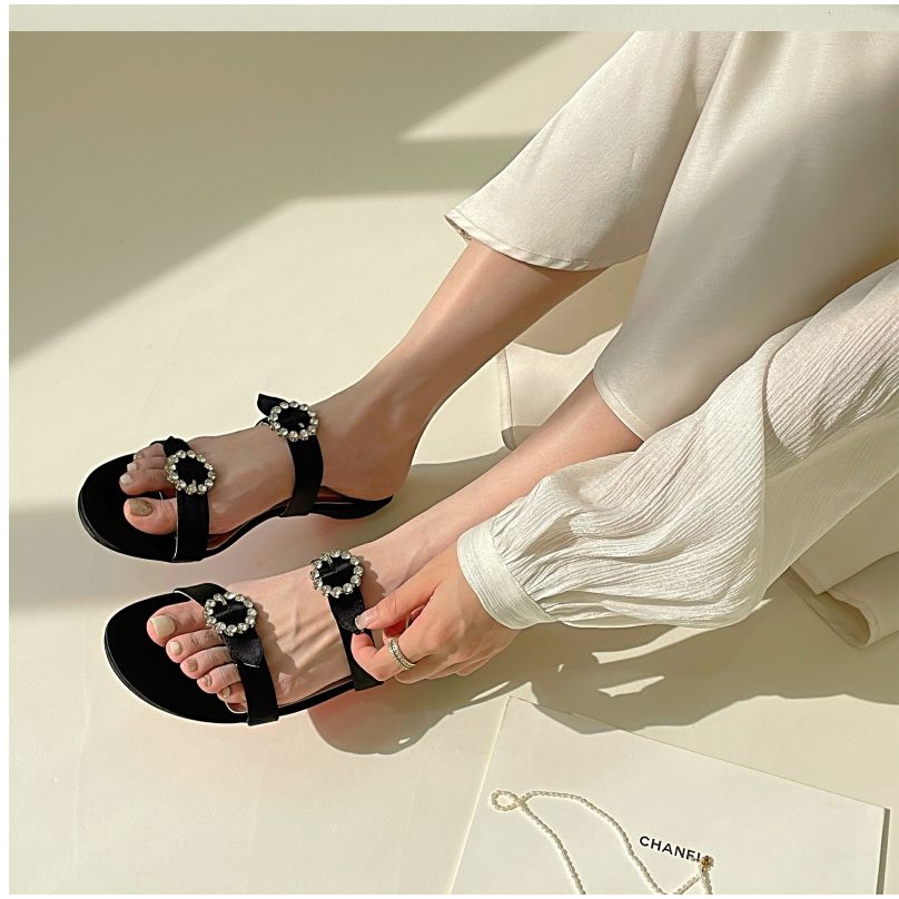 Giày Sandal Đế Thấp Hở Ngón Thời Trang Mùa Hè Dành Cho Nữ