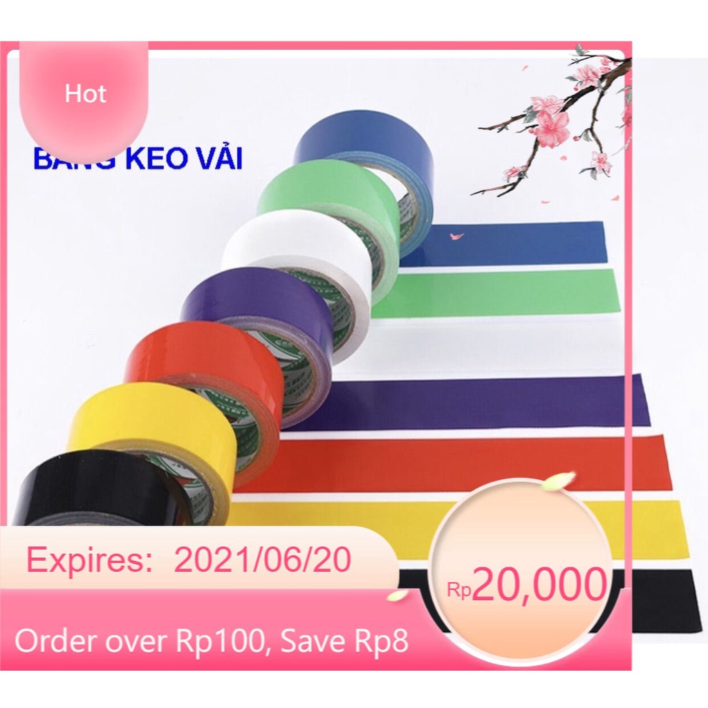 [sale50%] [BĂNG KEO VẢI]băng dính vải đủ các màu đủ kích thước 5cm x 2cm x 10m