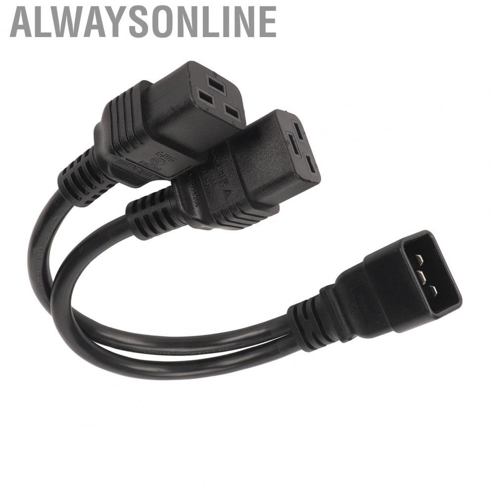Alwaysonline Y Power Cable  Flame Retardant Waterproof Reinforced Design 12.6in Dual IEC320 C19 To C20 Cord Female Male for Printer