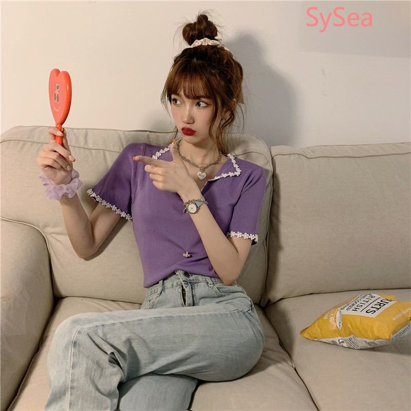 Áo Kiểu Vải Lụa Lạnh Cổ V In Hoa Dễ Thương Thời Trang Mùa Hè Cho Nữ