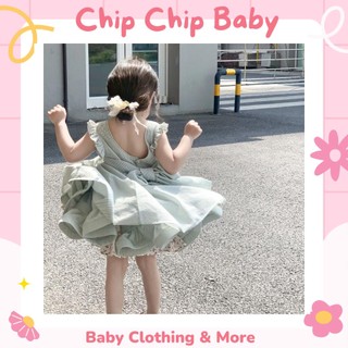 Váy công chúa kẻ xoè bồng bềnh taocat kids phong cách hàn