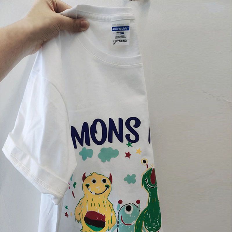 Áo Thun Cotton Ngắn Tay Dáng Rộng Thời Trang Mùa Hè Phong Cách Retro Nhật Bản