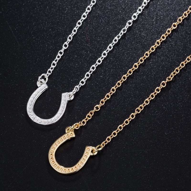 Vòng cổ Bạc 925 Mặt Hình Móng Ngựa Đơn Giản Thanh Lịch Cho Nữ