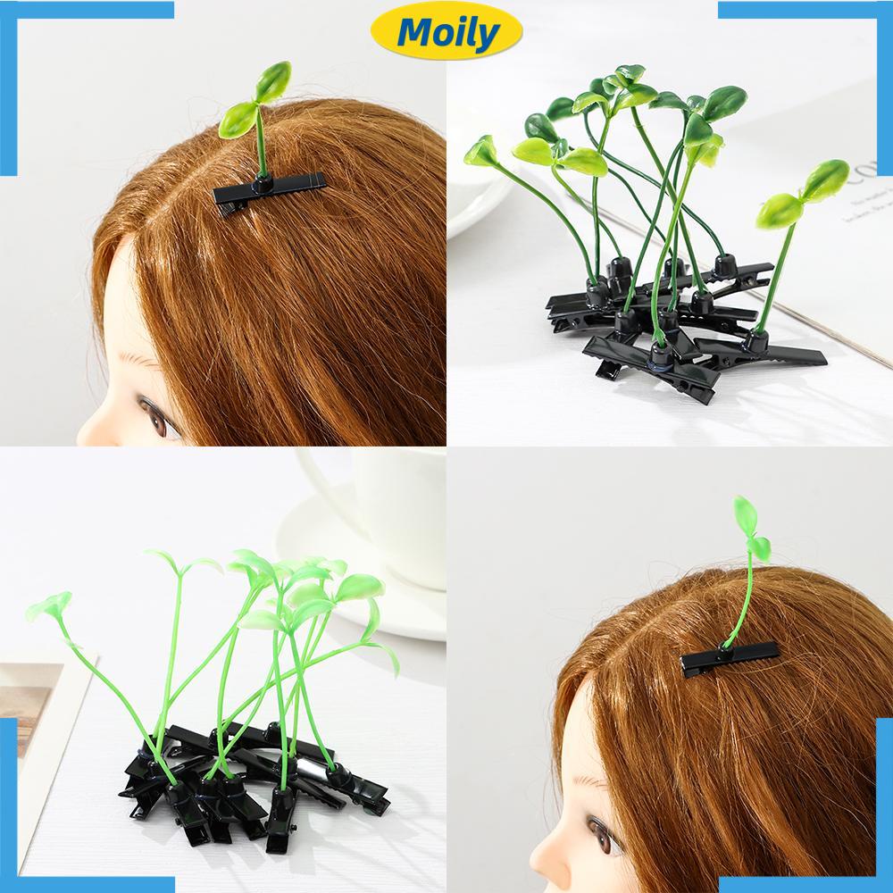 Set 10 Kẹp Tóc Cỏ Mini Dễ Thương Cho Bé