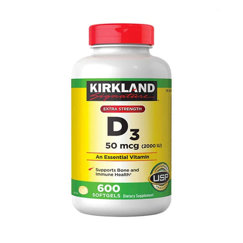 [Sale Nhanh 8/2024] Vitamin D3 50 Mcg (2000 Iu) Kirkland Signature - 600 Viên