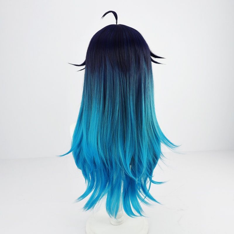 Freeman Genshin Impact Female Venti Cosplay Wig 65cm Long Blue Hair Twin Braids Braided Styled Wigs Heat Resistant Wigs Halloween