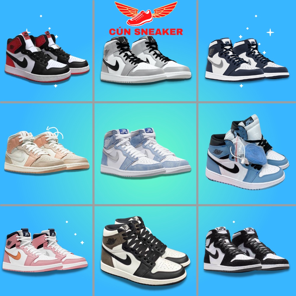 Giày thể thao Jordan cổ cao nam nữ full màu hot chuẩn S.C Kèm Box - Giày sneaker Jordan JD 1 high cao cổ bản đẹp