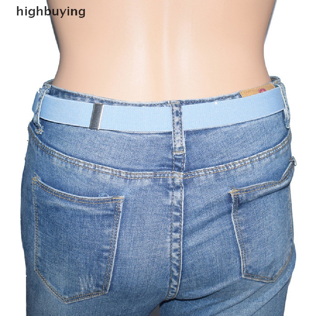 Thắt Lưng Vải Jean Co Giãn Không Khóa Thời Trang Cho Nam Và Nữ