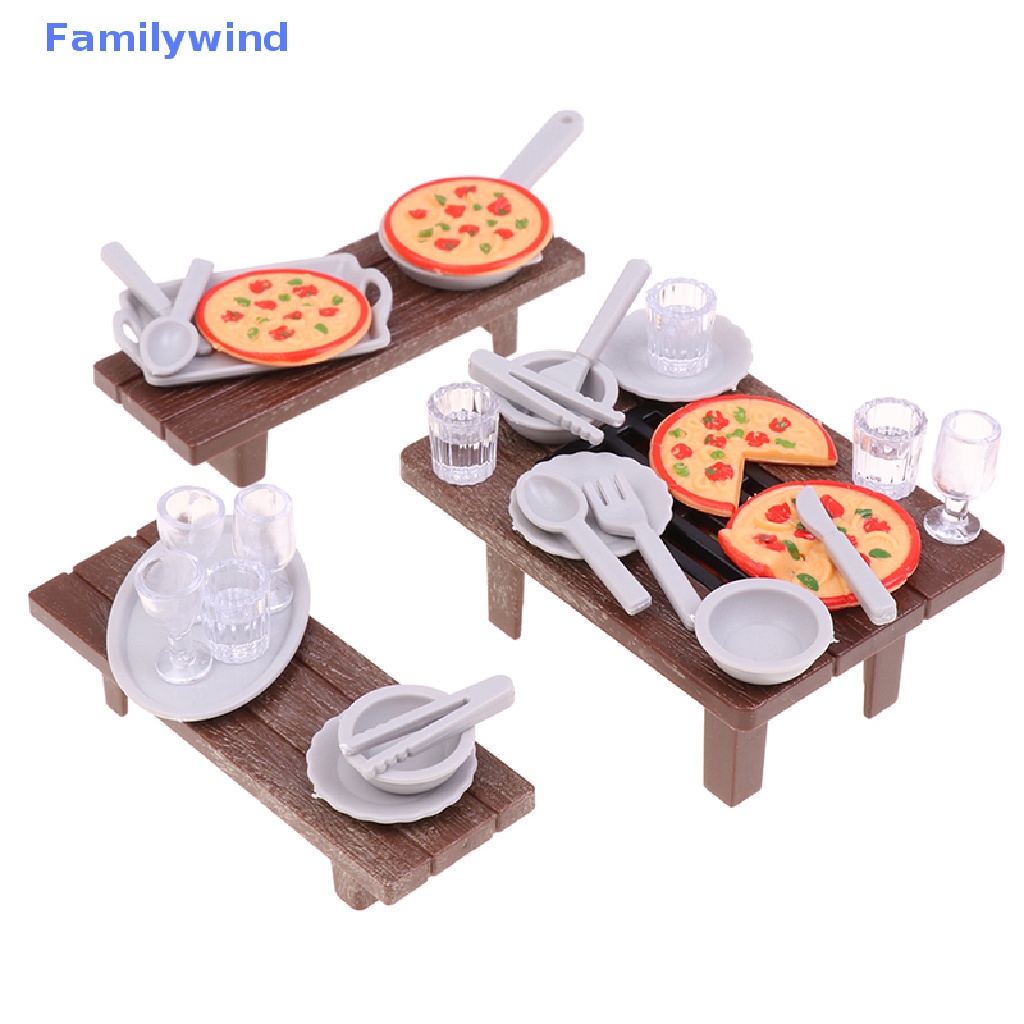 1 Bộ Bàn Ăn + Muỗng + Nĩa + Khay Nướng Bbq Trang Trí Nhà Búp Bê Tỉ Lệ 1: 12