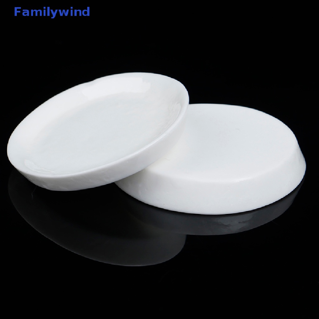 Set 4 Đĩa Tròn Màu Trắng Tỉ Lệ 1: 12 Trang Trí Nhà Búp Bê