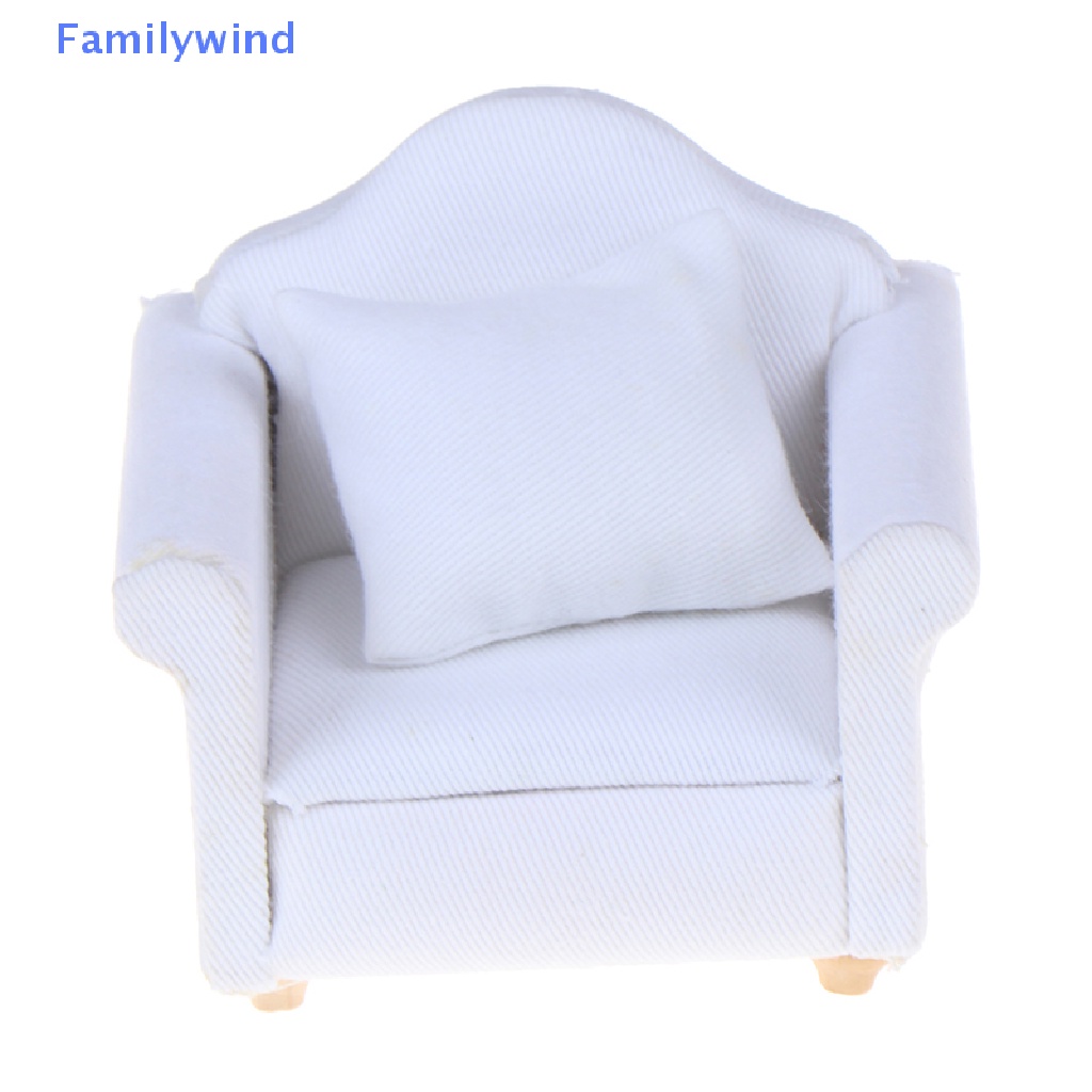 Mô Hình Ghế Sofa Màu Trắng Có Đệm Lưng Tỉ Lệ 1 / 12 Trang Trí Nhà Búp Bê