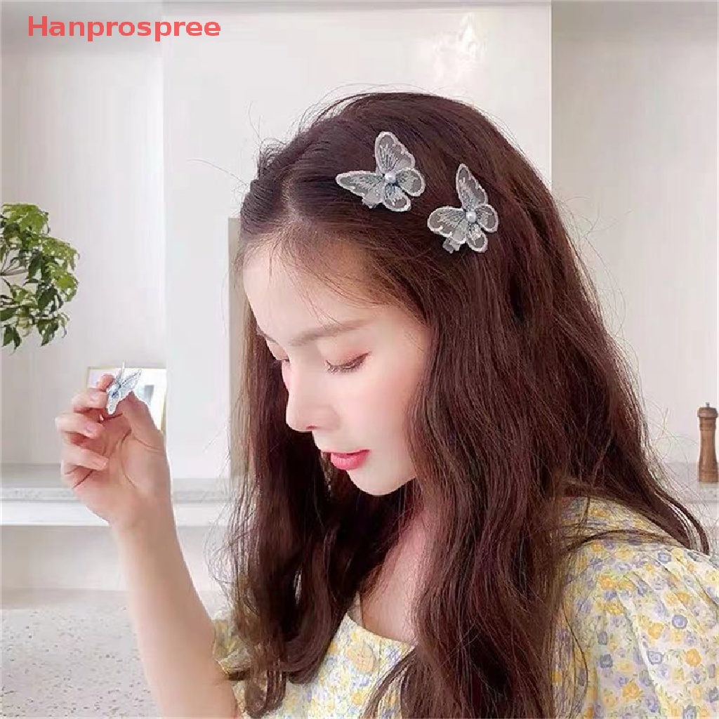 Kẹp Tóc Hình Bướm Phối Ren Dễ Thương Cho Nữ