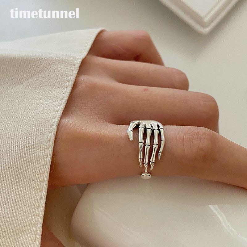 Nhẫn Thiết Kế Hình Đầu Lâu Phong Cách Retro Hiphop Cá Tính