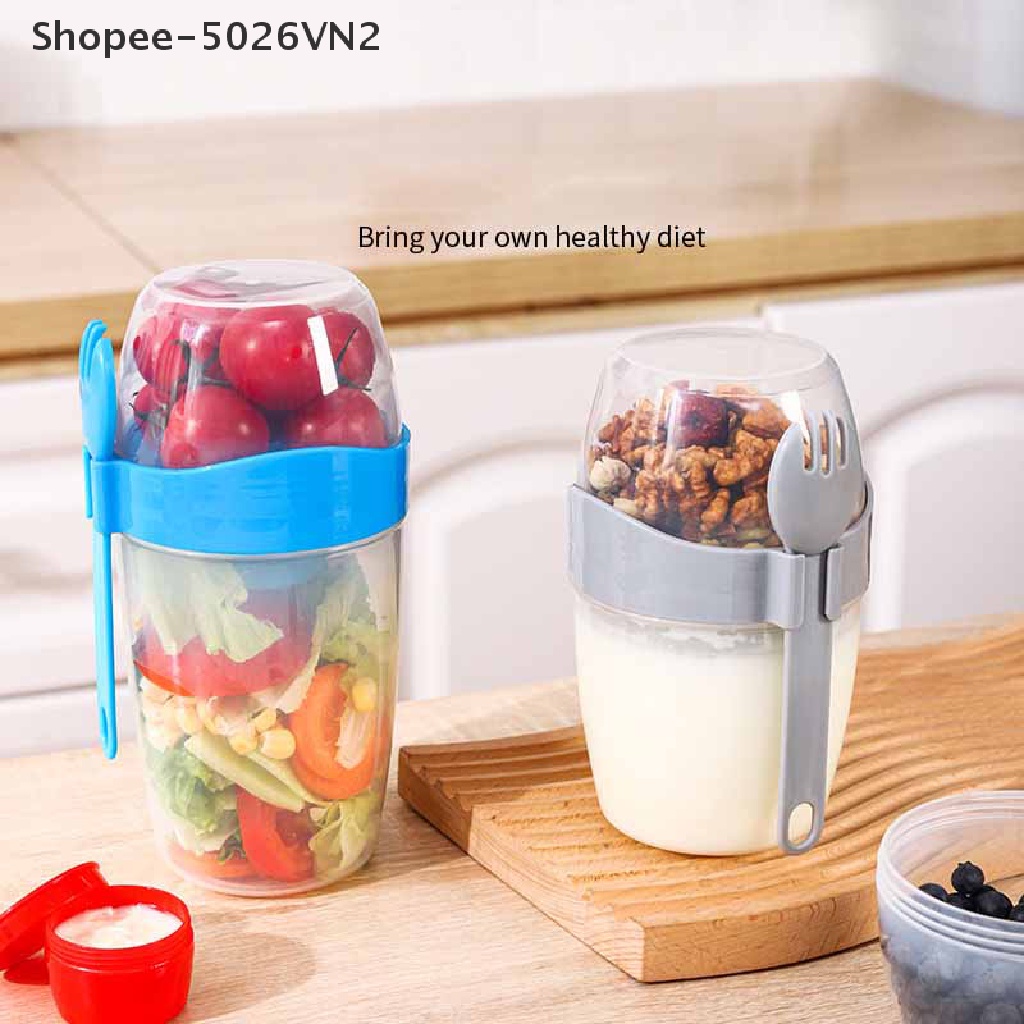 Cốc Đựng Salad Sữa Đậu Nành Hai Lớp Bằng Hạt Dẻ Ngũ Cốc (f)