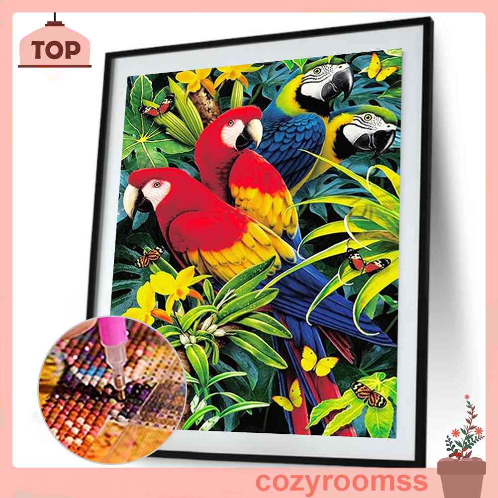 Tranh Đính Đá Kim Cương Toàn Bộ 5D DIY Hình Vẽ Vẹt