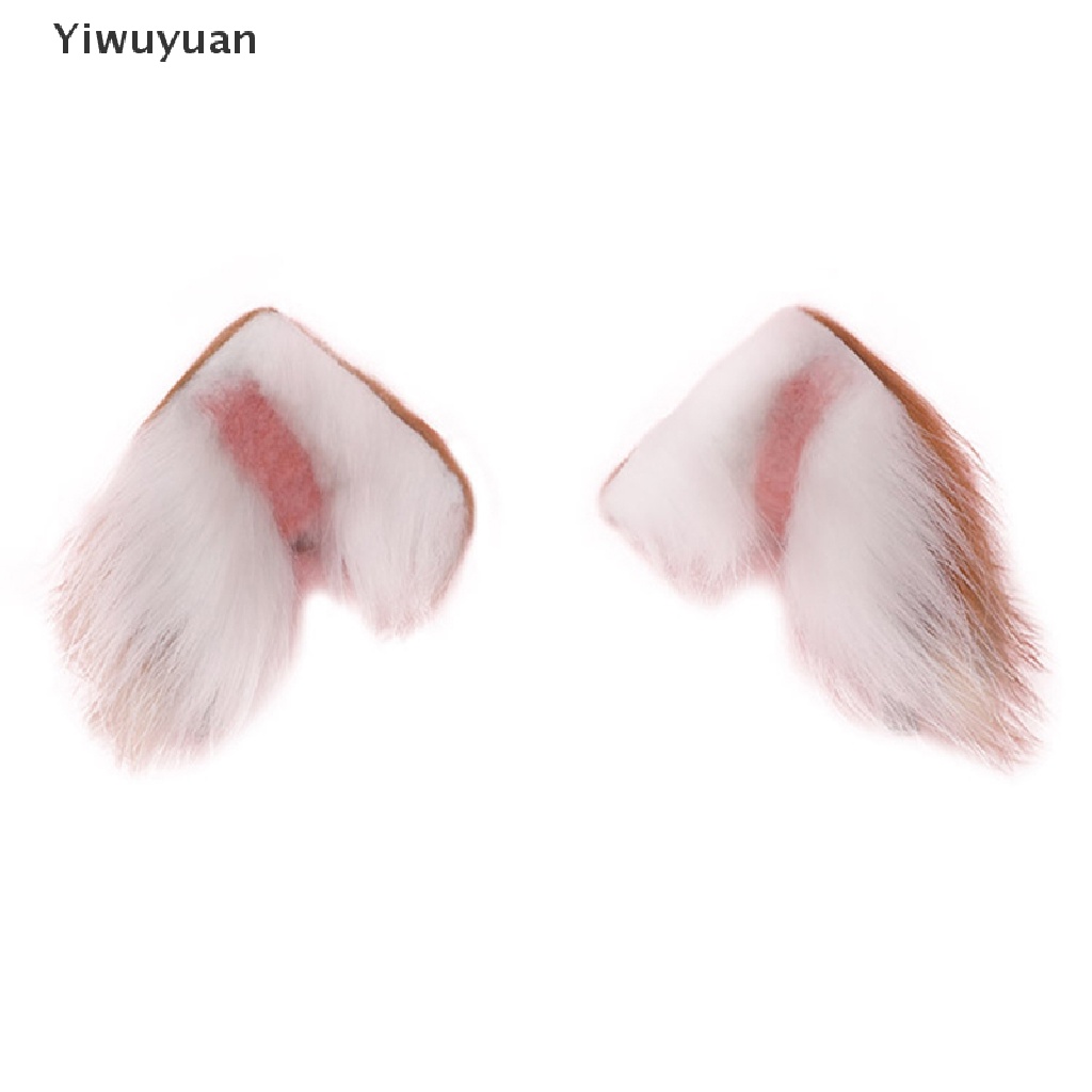 < Yiwuyuan > Kẹp Tóc Tai Mèo Phối Lông Hóa Trang Lolita