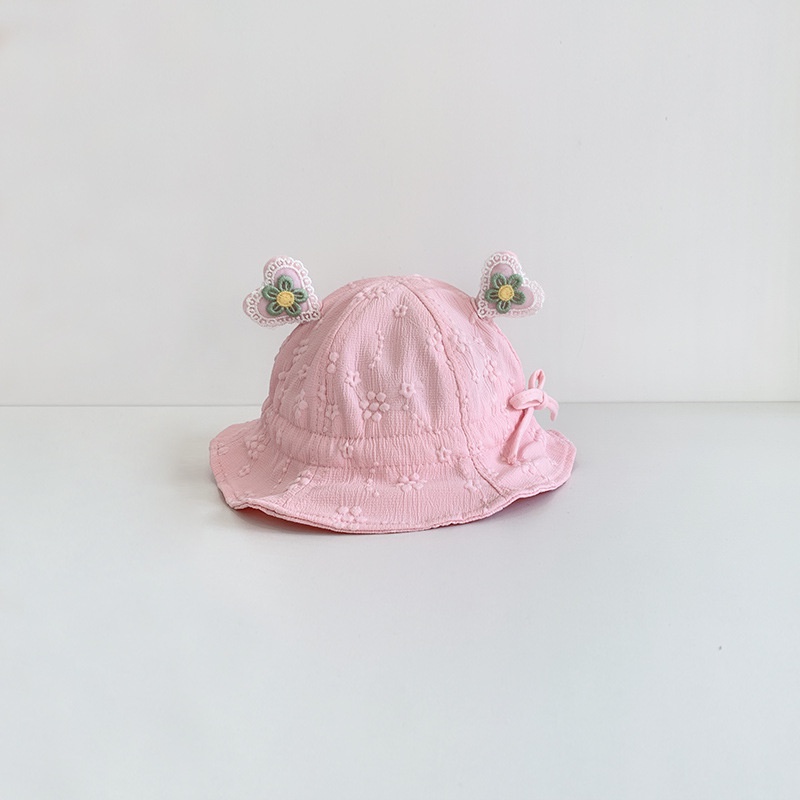 Mũ Tai Bèo Chất Liệu Cotton Họa Tiết Hoa Dễ Thương Cho Bé