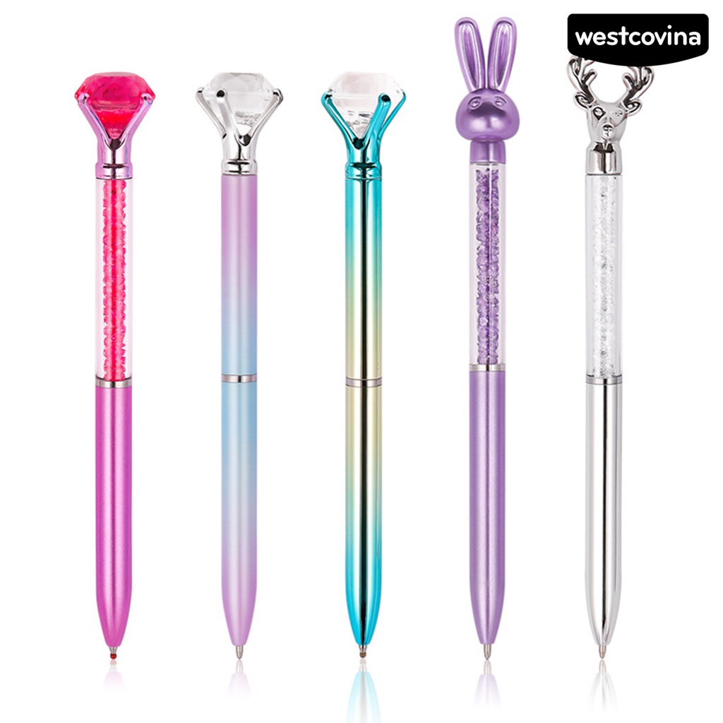 [COD]♪Set 8 Bút Viết Lõi Pha Lê Nhân Tạo Ngòi Xoay Không Đổi Màu Chính Xác