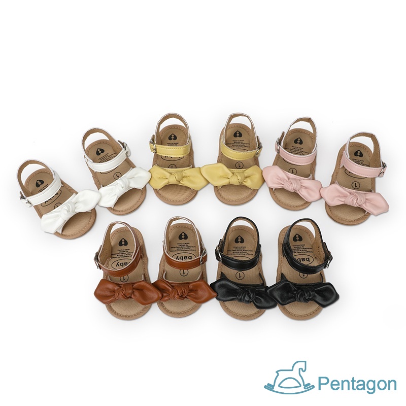 Xăng đan Đế Mềm Chống Trượt Đính Nơ Thời Trang Mùa Hè Cho Bé Gái