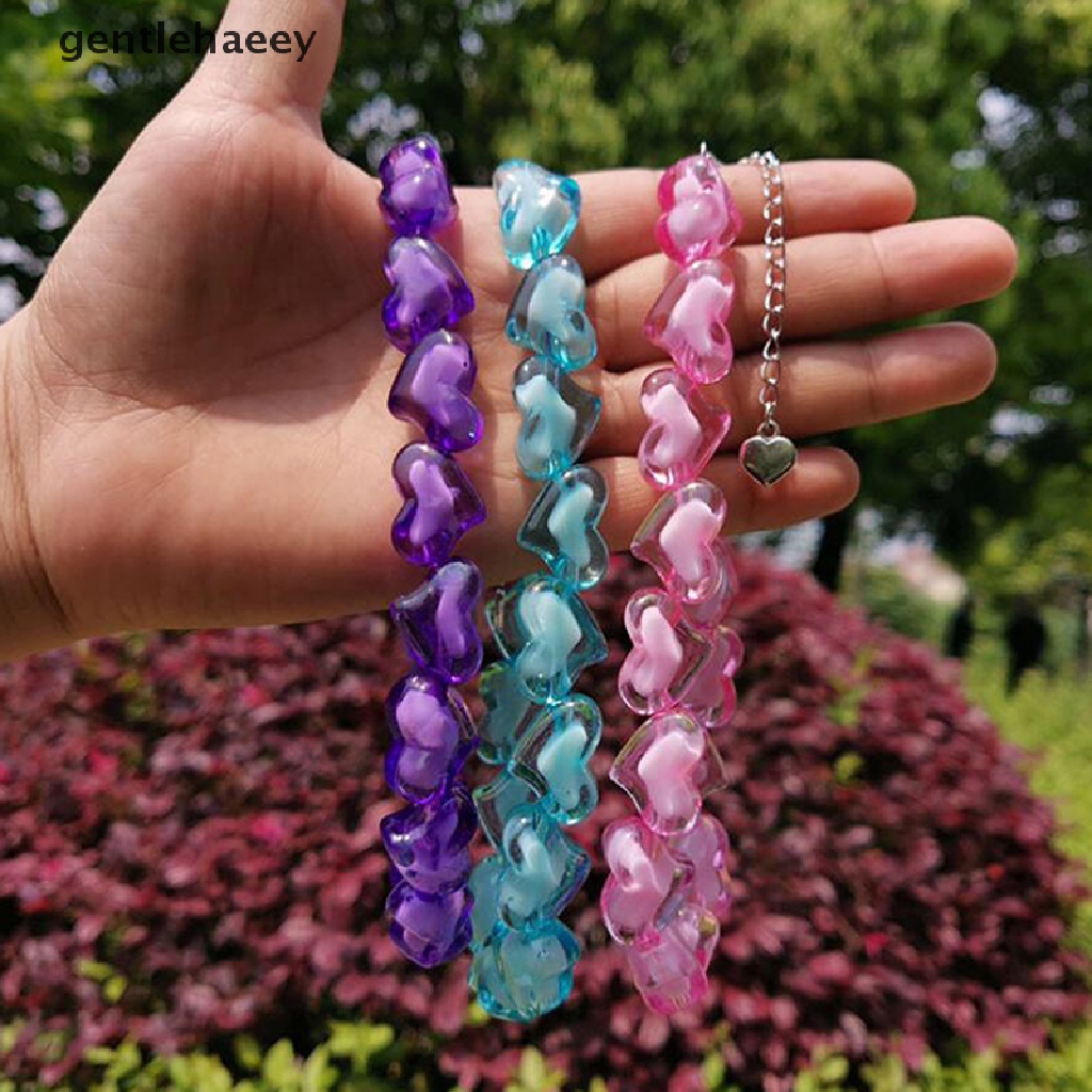 Vòng Cổ Choker Acrylic Hình Trái Tim Nhiều Màu Sắc Phong Cách Hip Hop Punk Cho Nữ