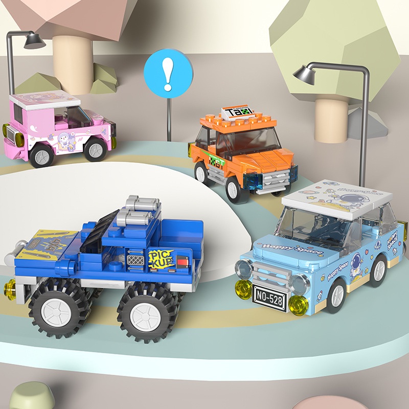 Bộ Đồ Chơi Lắp Ráp Lego Xe Hơi Địa Hình & Xe Cứu Hỏa Thú Vị Cho Bé
