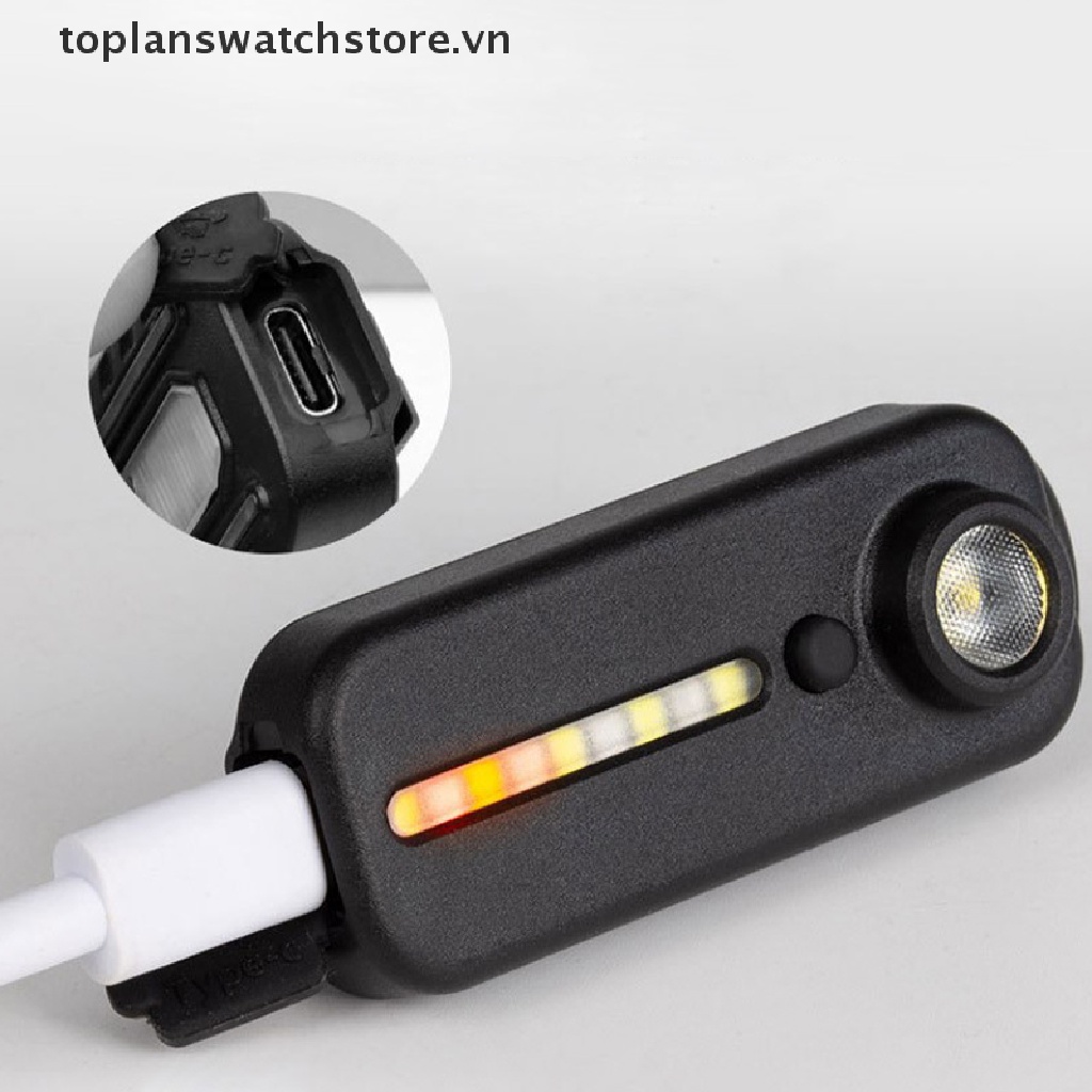 Đèn Pin LED Cảnh Báo Ánh Sáng Xanh Đỏ Có Kẹp Sạc USB Cho Xe Đạp