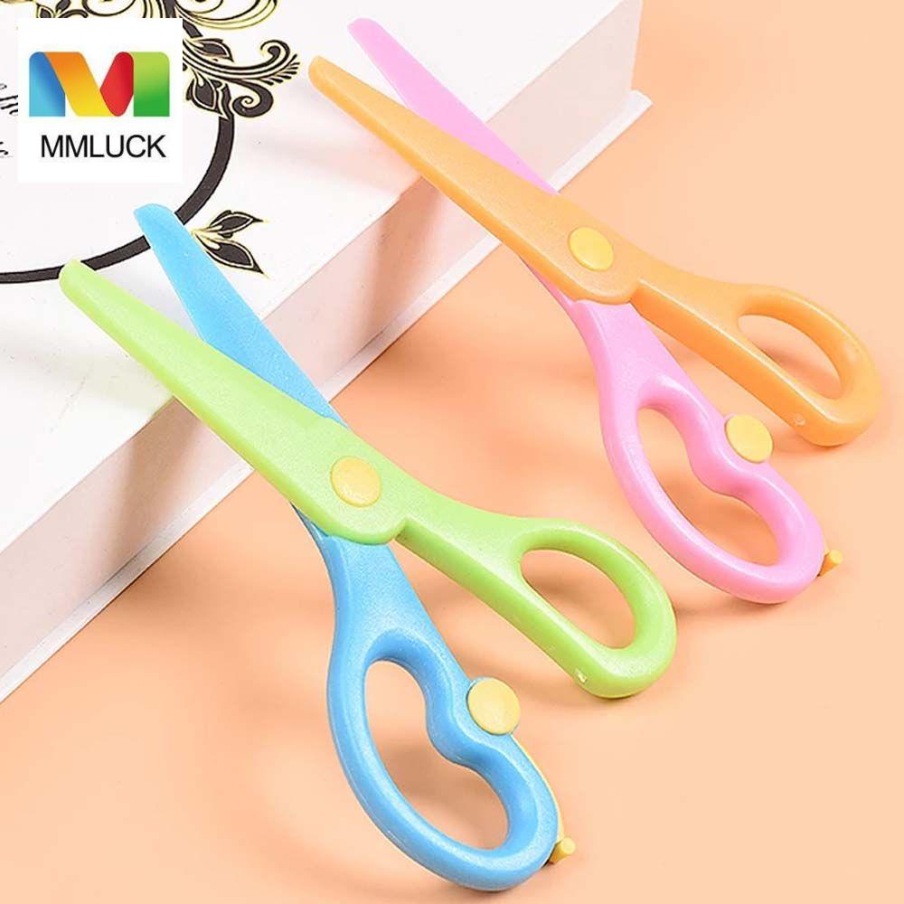 Kéo cắt giấy MMULCK thủ công đầu tròn màu đen DIY an toàn cho trường học