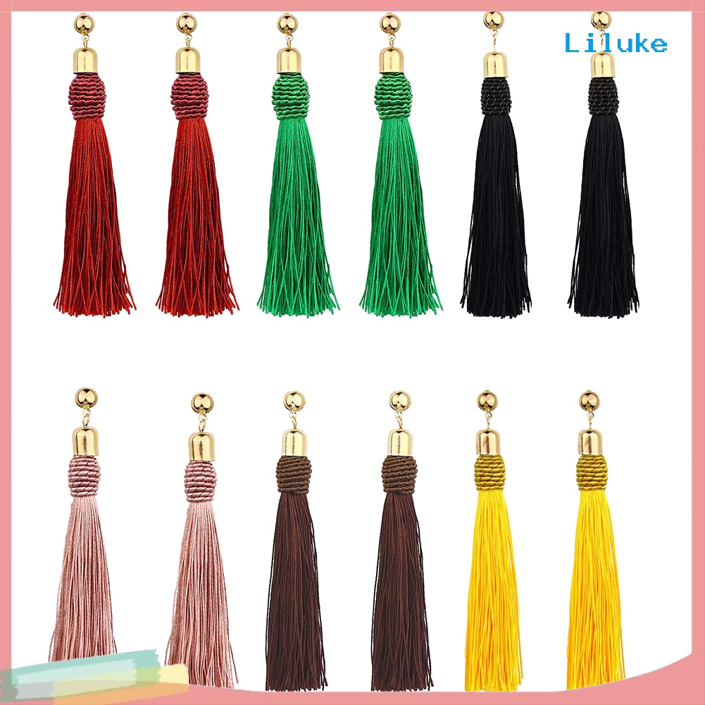 Đôi Khuyên Tai DàI PhốI Tua Rua ThờI Trang Cho Nữ