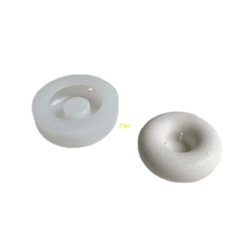 Khuôn Làm Giá Đỡ Nến / Son Môi DIY Hình Bánh Donut Bằng Silicone Tiện Lợi
