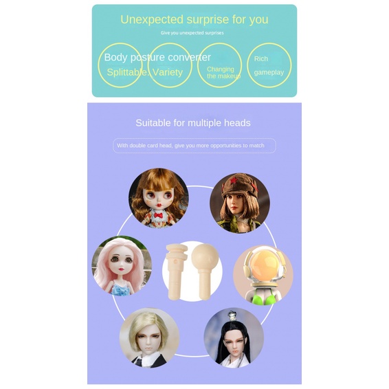 Mô Hình Cơ Thể Búp Bê Nam Nữ 6 Khớp 30cm