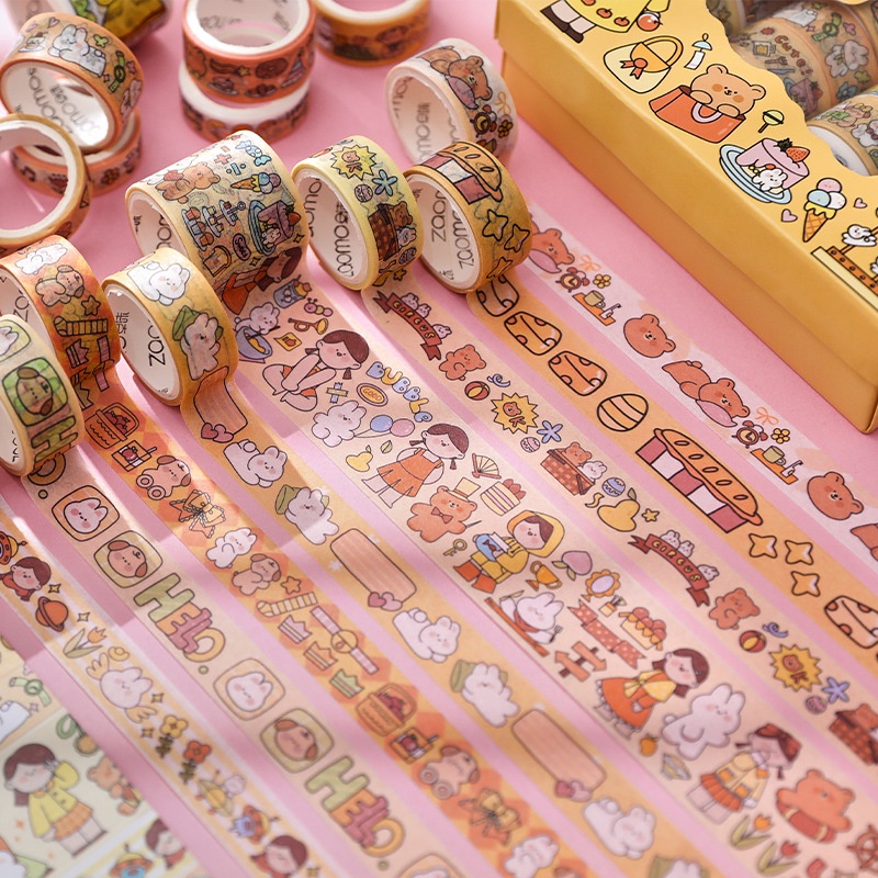 Bộ 20 Cuộn Băng Keo Dán Trang Trí Sổ Tay Thiết Kế Dễ Thương