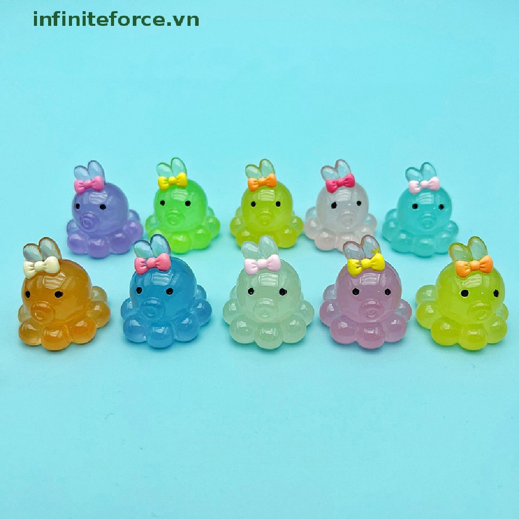 Set 2 Móc Khóa Bạch Tuộc Mini Bằng Nhựa Phát Quang Diy