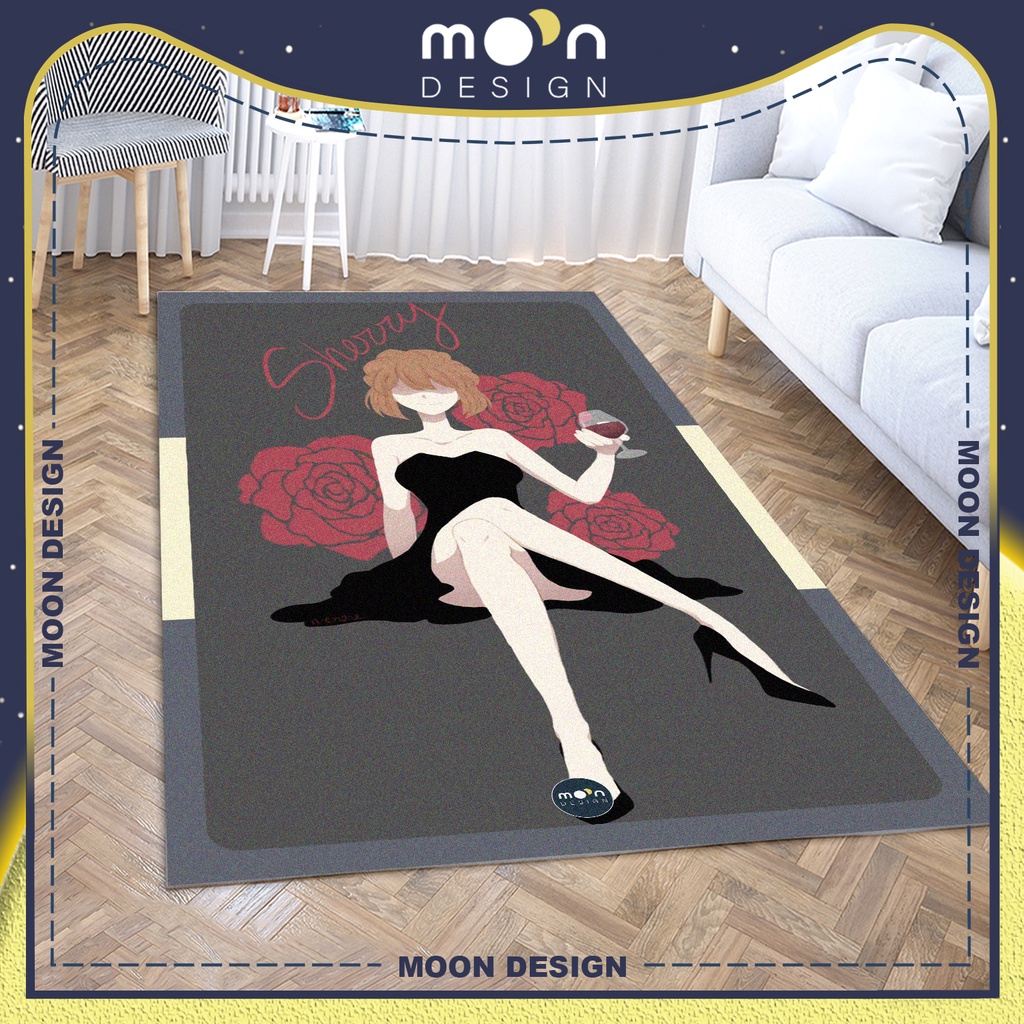 Thảm Trang Trí Moon Design Conan Haibara Quyến Rũ Decor Trải Sàn Phòng Ngủ Phòng Khách Văn Phòng