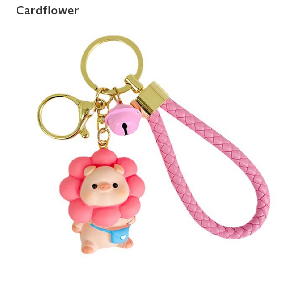 Móc Khóa Dây Da Bện Hình Hoa Hướng Dương / Chú Heo Dễ Thương Cho Cặp Đôi