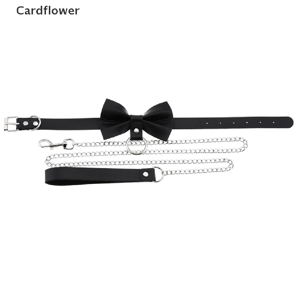 < Cardflower > Vòng Cổ Dây Xích Da Harajuku Punk Gothic Thắt Nơ Trang Sức Gợi Cảm Cho Nam Và Nữ