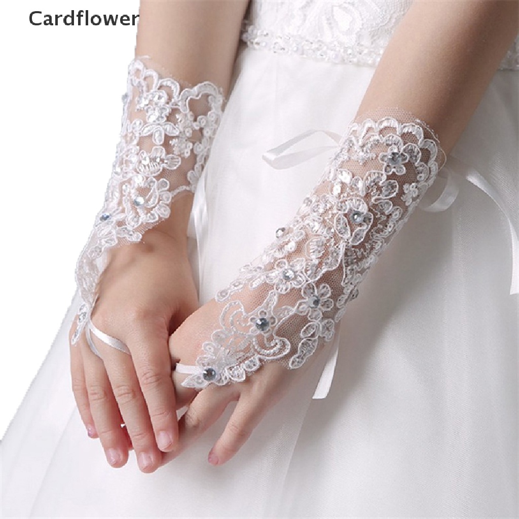 Găng Tay Công Chúa Phối Ren Đính Kim Cương Giả < Cardflower > Cho Bé Gái Chụp Ảnh