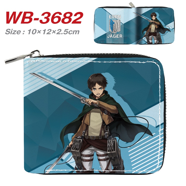 Ví Ngắn Đựng Tiền Xu In Hoạt Hình Attack on Titan 3D Dễ Thương Cho Bé