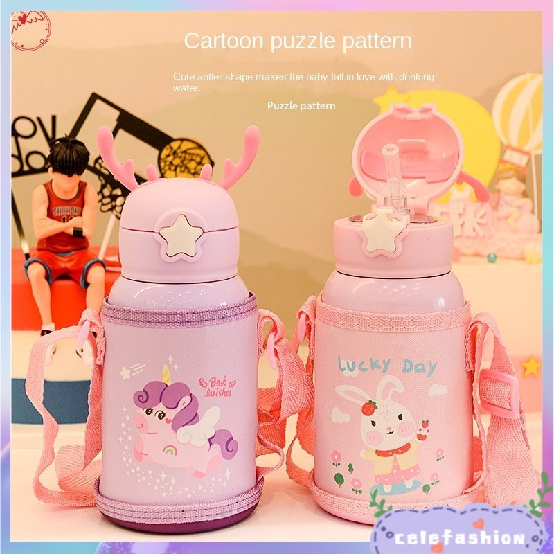 Mới Bình Nước Giữ Nhiệt 500ml Bằng Thép Không Gỉ 316 Có Dây Đeo Và Túi Đựng