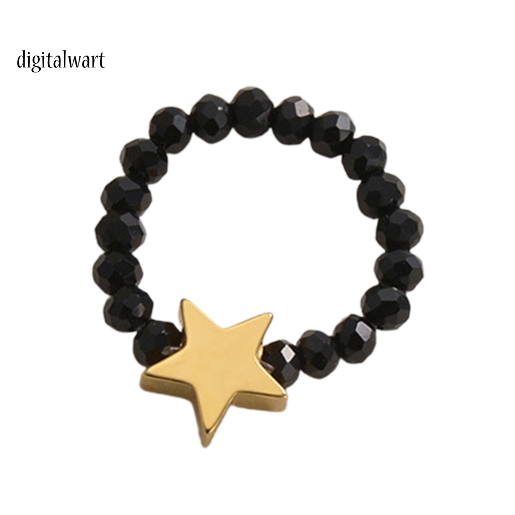 Kỹ Thuật Số| Nhẫn Hình Trái Tim Ngôi Sao Đính Hạt Trắng Đen Thời Trang Thanh Lịch Làm Quà Tặng Kỷ Niệm Cho Bạn