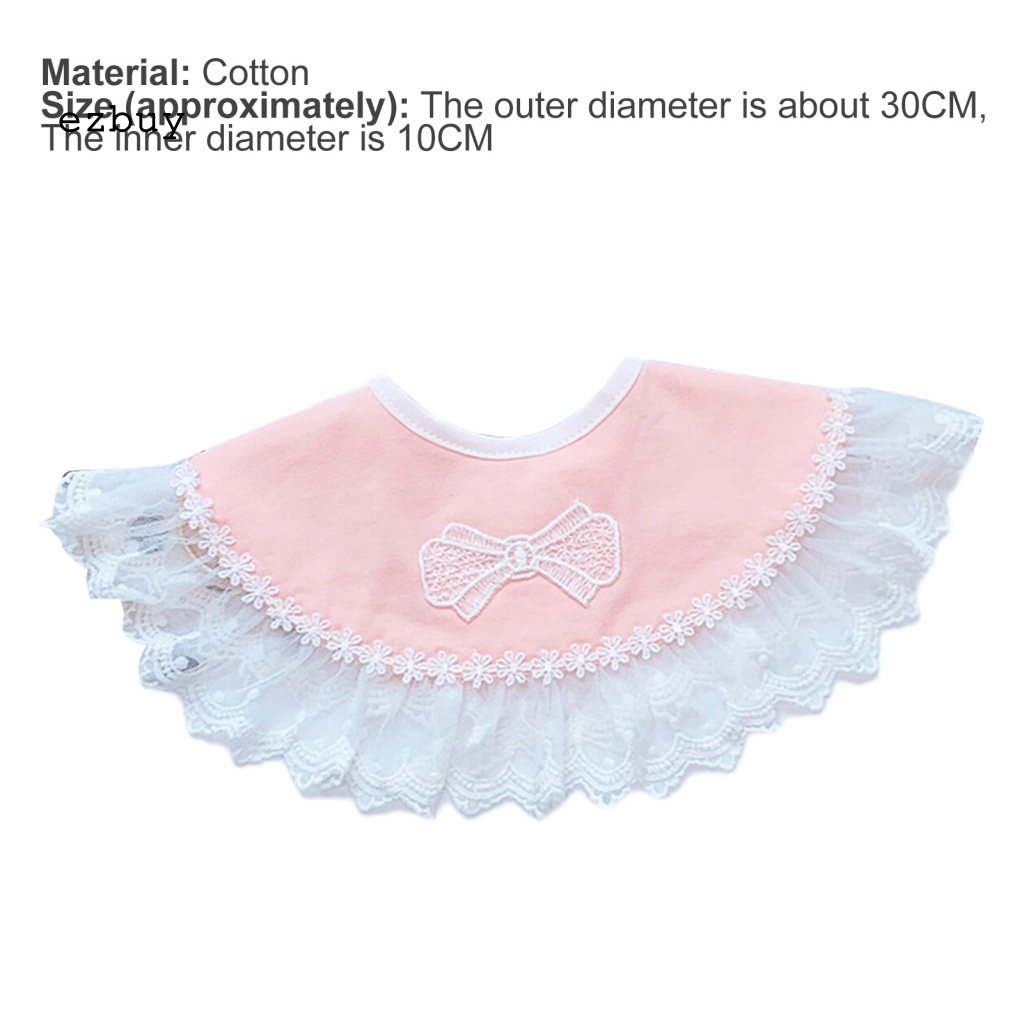 Yếm Ăn Cotton Hình Tròn Chống Thấm Nước Đính Nơ Xinh Xắn Cho Bé
