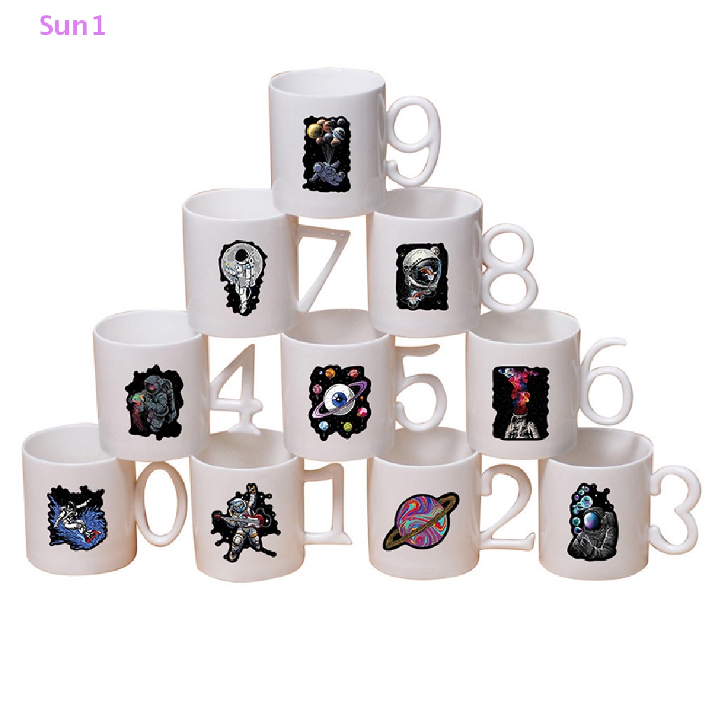 Set 50 Miếng Dán Hình Phi Hành Gia Graffiti Sun1 &gt; Dùng Trang Trí Vali / Xe Hơi / Notebook