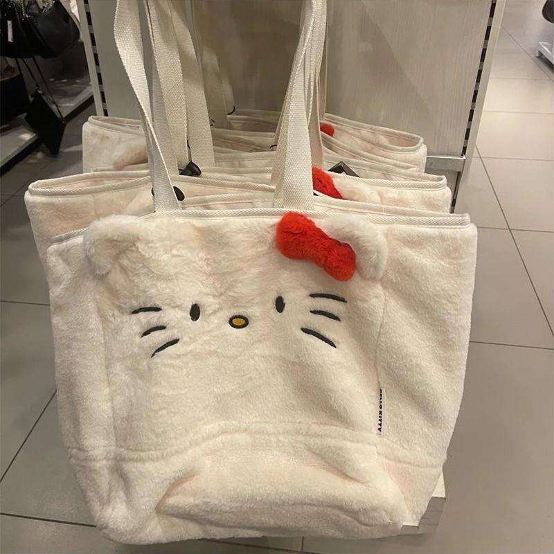 Túi Tote Đeo Vai Cỡ Lớn Hình Mèo hello kitty Nhồi Bông Thời Trang 2023 Cho Nữ